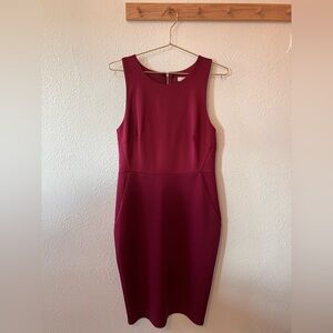 Spense Sleeveless Wine Midi Dress